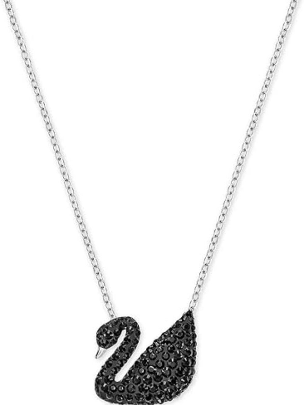 Iconic Swan Pendant Necklace Black & Teal Crystal Fashion Necklace One Size